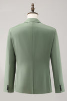 Laden Sie das Bild in den Galerie-Viewer, Graugrün 2-teilige einreihige Herren Ballanzüge mit Spitzrevers