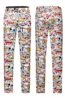 Laden Sie das Bild in den Galerie-Viewer, Weißer Graffiti Zweireihiger 2-teiliger Herrenanzug