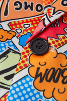 Laden Sie das Bild in den Galerie-Viewer, Orange Herren Blazer mit gekerbtem Revers und Graffiti