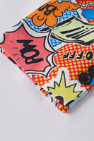 Laden Sie das Bild in den Galerie-Viewer, Orange Herren Blazer mit gekerbtem Revers und Graffiti