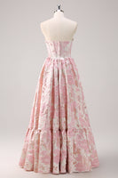 Laden Sie das Bild in den Galerie-Viewer, Süßes Blaues Langes A-Linie Korsett Ballkleid