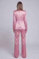 Laden Sie das Bild in den Galerie-Viewer, Grau Rosa Peak Revers Satin Slim Fit Damen Anzüge