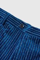 Laden Sie das Bild in den Galerie-Viewer, Tintenblau Kerbrevers Streifen Damen Partyanzüge