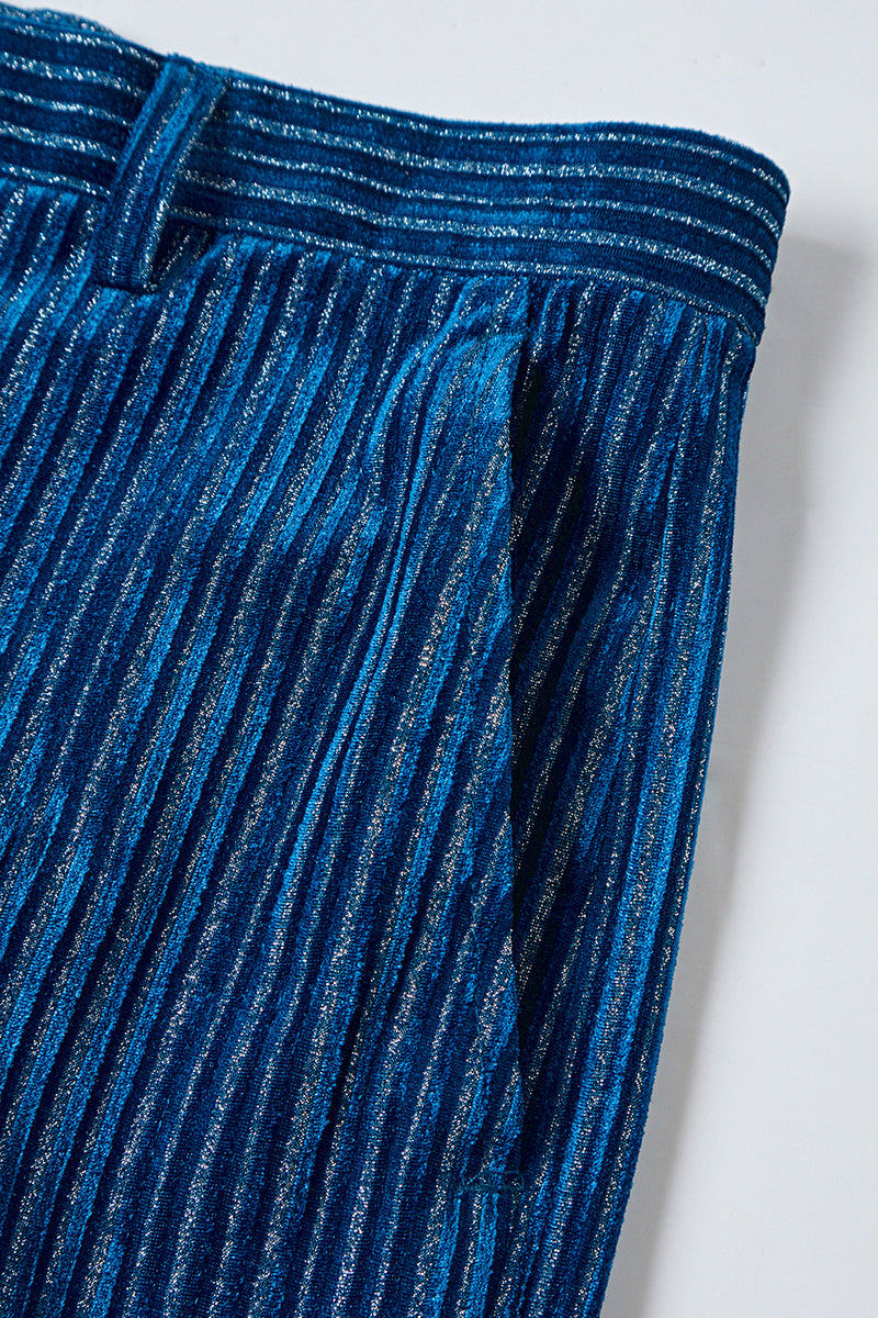 Laden Sie das Bild in den Galerie-Viewer, Tintenblau Kerbrevers Streifen Damen Partyanzüge