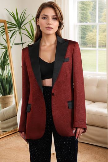 Rust Peak Revers Ein Knopf Damen Blazer