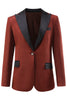 Laden Sie das Bild in den Galerie-Viewer, Rust Peak Revers Ein Knopf Damen Blazer