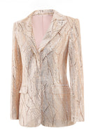 Laden Sie das Bild in den Galerie-Viewer, Champagner Peak Revers Single Button Pailletten Damenanzüge