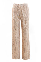 Laden Sie das Bild in den Galerie-Viewer, Champagner Peak Revers Single Button Pailletten Damenanzüge