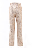 Laden Sie das Bild in den Galerie-Viewer, Champagner Peak Revers Single Button Pailletten Damenanzüge