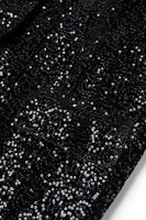 Laden Sie das Bild in den Galerie-Viewer, Glitzernder Pailletten Schwarzer Blazer mit langen Ärmeln