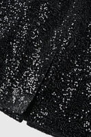 Laden Sie das Bild in den Galerie-Viewer, Glitzernder Pailletten Schwarzer Blazer mit langen Ärmeln