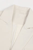 Laden Sie das Bild in den Galerie-Viewer, Elfenbein geblümter unregelmäßiger langer Damenblazer