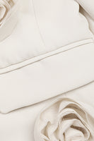 Laden Sie das Bild in den Galerie-Viewer, Elfenbein geblümter unregelmäßiger langer Damenblazer