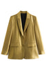 Laden Sie das Bild in den Galerie-Viewer, Goldener einreihiger Oversize Blazer mit Spitzrevers