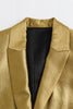 Laden Sie das Bild in den Galerie-Viewer, Goldener einreihiger Oversize Blazer mit Spitzrevers