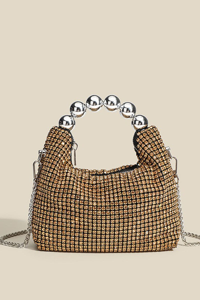 Laden Sie das Bild in den Galerie-Viewer, Glitzer Schwarze Beuteltasche mit Ketten