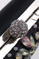 Laden Sie das Bild in den Galerie-Viewer, Zarte schwarze Handtasche mit Strasssteinen