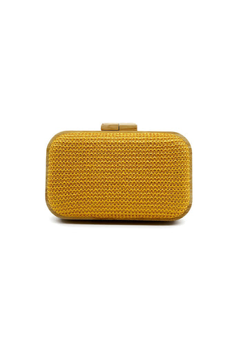 Gelbe handgemachte Clutch aus Holz