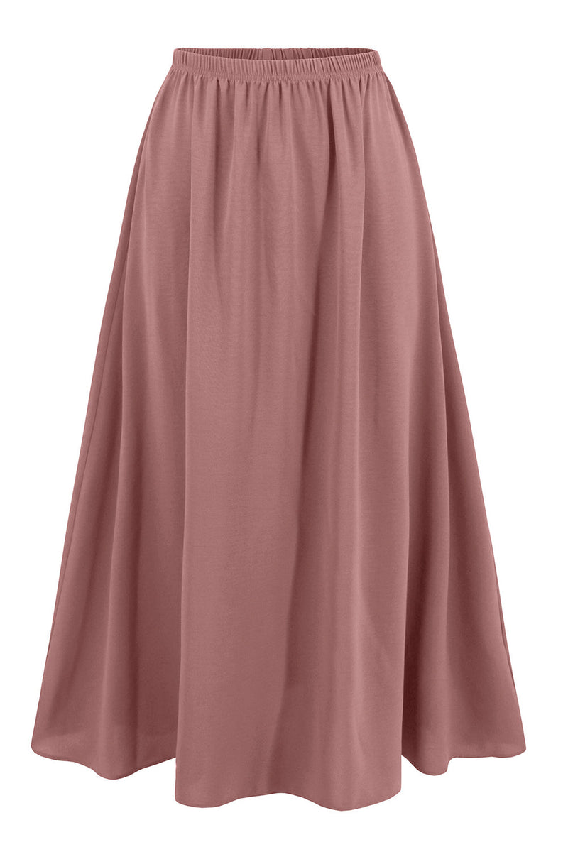 Laden Sie das Bild in den Galerie-Viewer, Langes A-Linie Dusty Rose Partykleid aus gestuftem Chiffon mit langen Ärmeln