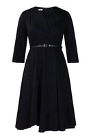 Laden Sie das Bild in den Galerie-Viewer, Grau Blau A-Linie Revers Langärmeliges Cocktailkleid