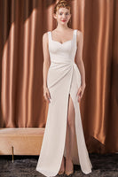 Laden Sie das Bild in den Galerie-Viewer, Burgunder Meerjungfrau Langes Ballkleid mit Schlitz