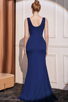 Laden Sie das Bild in den Galerie-Viewer, Burgunder Meerjungfrau Langes Ballkleid mit Schlitz