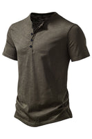 Laden Sie das Bild in den Galerie-Viewer, Khaki Regular Fit Herren Poloshirt mit Rundhalsausschnitt und Knopf