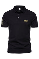 Laden Sie das Bild in den Galerie-Viewer, Grünes Poloshirt aus einfarbiger Stretch Baumwolle mit kurzen Ärmeln