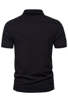 Laden Sie das Bild in den Galerie-Viewer, Grünes Poloshirt aus einfarbiger Stretch Baumwolle mit kurzen Ärmeln