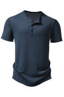 Laden Sie das Bild in den Galerie-Viewer, Weißes kurzärmeliges lässiges Poloshirt mit Waffel für Herren