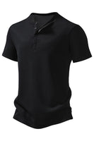 Laden Sie das Bild in den Galerie-Viewer, Weißes kurzärmeliges lässiges Poloshirt mit Waffel für Herren