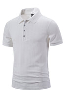 Laden Sie das Bild in den Galerie-Viewer, Weißes Slim-Fit Poloshirt aus Strickbaumwolle mit kurzen Ärmeln