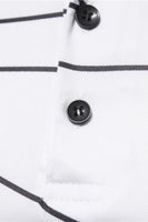 Laden Sie das Bild in den Galerie-Viewer, Weißes Poloshirt mit kurzen Ärmeln und Musterdruck für Herren