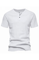 Laden Sie das Bild in den Galerie-Viewer, Schwarze Baumwolle Rundhalsausschnitt Kurze Ärmel Herren Polo Short