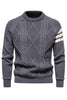 Laden Sie das Bild in den Galerie-Viewer, Grauer Herren Rundhalsausschnitt Slim Fit Pullover