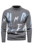 Laden Sie das Bild in den Galerie-Viewer, Weißer Slim Fit Herrenpullover mit Rundhalsausschnitt