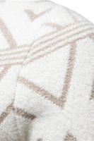 Laden Sie das Bild in den Galerie-Viewer, Weißer Herrenpullover mit Rundhalsausschnitt und gestreiftem Druck