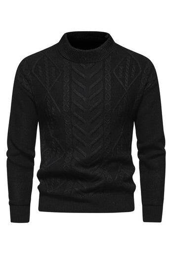 Weißer Jacquard-Rundhalsausschnitt Herren Strickpullover