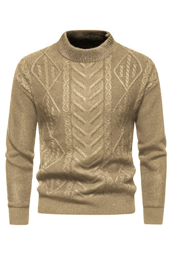 Weißer Jacquard-Rundhalsausschnitt Herren Strickpullover