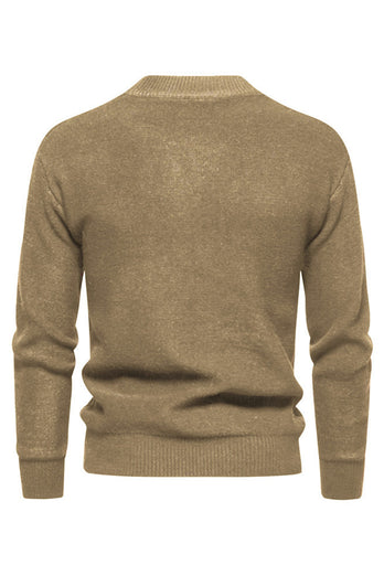 Weißer Jacquard-Rundhalsausschnitt Herren Strickpullover