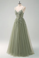 Laden Sie das Bild in den Galerie-Viewer, Glitzerndes A-Linie Königsblaues Korsett mit Spaghettiträgern Langes Ballkleid