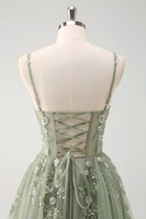 Laden Sie das Bild in den Galerie-Viewer, Glitzerndes A-Linie Königsblaues Korsett mit Spaghettiträgern Langes Ballkleid