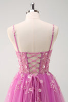 Laden Sie das Bild in den Galerie-Viewer, Glitzerndes A-Linie Königsblaues Korsett mit Spaghettiträgern Langes Ballkleid