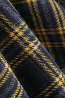 Laden Sie das Bild in den Galerie-Viewer, Schwarzes A-Linie kariertes Midikleid mit Bubikragen aus den 1950er Jahren