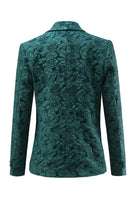 Laden Sie das Bild in den Galerie-Viewer, Dunkelgrün 2 Stück 3D Blumen Damen Formelle Anzüge mit Gürtel