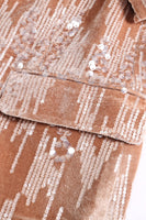 Laden Sie das Bild in den Galerie-Viewer, Glitzernde staubige Rose Samt Pailletten mit gekerbtem Revers 2-teilige Anzüge