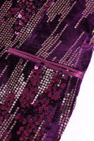 Laden Sie das Bild in den Galerie-Viewer, Lila Schal Revers Pailletten Ballblazer