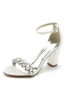 Laden Sie das Bild in den Galerie-Viewer, Königsblaue Ballsandalen mit Strass und Knöchelriemen