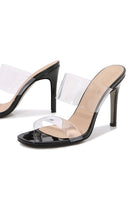 Laden Sie das Bild in den Galerie-Viewer, Aprikose Slip On Stilettoabsatz Peep Toe Klare Sandalen Hausschuhe Mode Schuhe