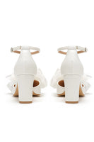 Laden Sie das Bild in den Galerie-Viewer, Weiße Schleife Spitze Seite Hohle Hoher Absätze